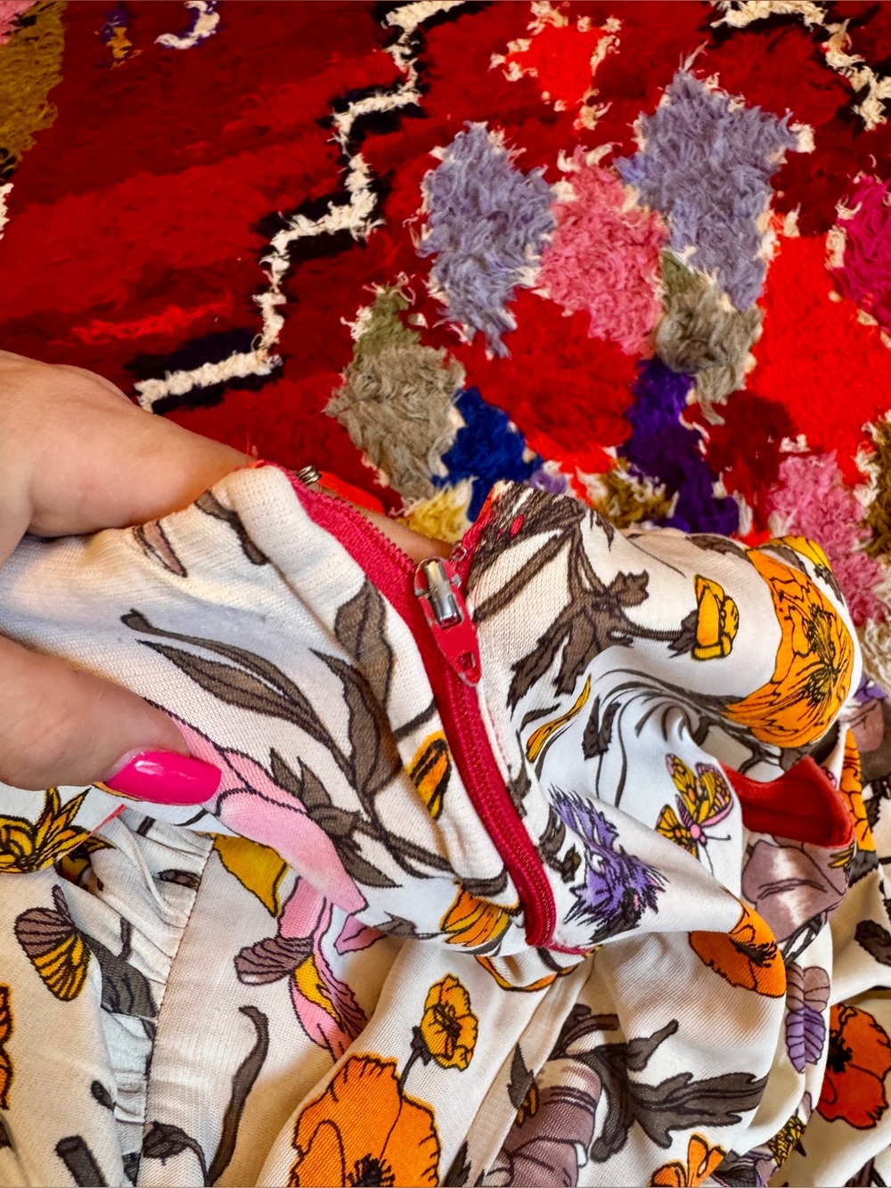 70s Vintage Butterfly Print Hostess Set Jumpsuit Sz Sm - Picture 4 of 13